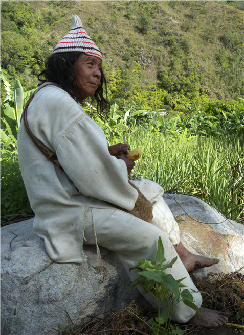 Máma José Gabriel, eines der spirituellen Oberhäupter der Kogi © Oliver Driver
