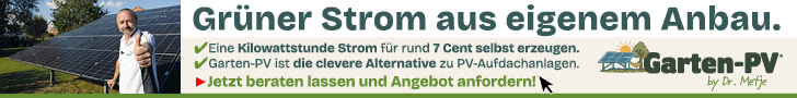 Garten-PV - Grüner Strom aus eigenem Anbau.