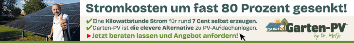 Garten-PV - Stromkosten um fast 80 Prozent gesenkt!