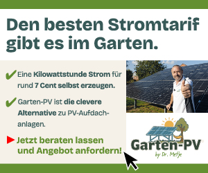 Garten-PV - Den besten Stromtarif gibt es im Garten.