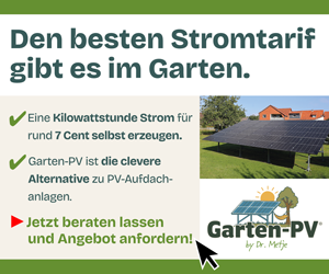 Garten-PV - Den besten Stromtarif gibt es im Garten.