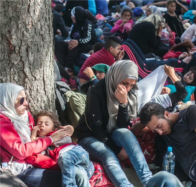 Wahrlich keine Picknick-Szene. Stattdessen: Erschöpfung, Verzweiflung und Orientierungslosigkeit. Ein schweres Los, in eine ungewisse Zukunft zu gehen. Foto: © UNHCR, Igor Pavicevic