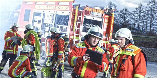 Microsoft-Technologie bei der Feuerwehr. Foto: Isabel Richter
