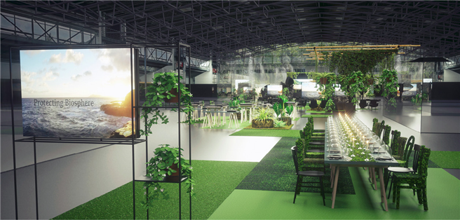 Eine Messehalle war bei der Inhorgenta 2020 dem Fokusthema Sustainability gewidmet. © ARNO DESIGN GmbH