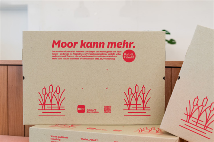 Otto Versandkarton mit bis zu 10 Prozent Paludi-Biomasse &copy; Otto