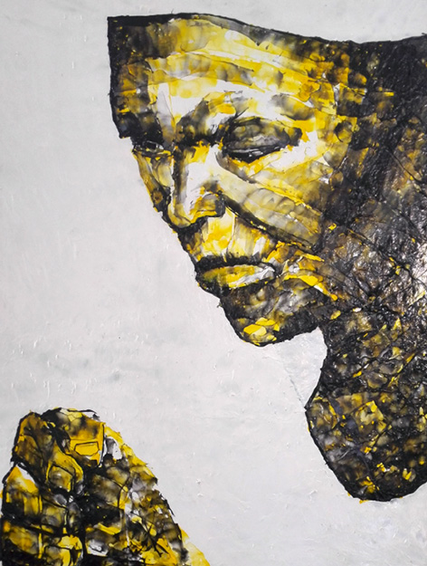 'Ölgemälde' im wahrsten Sinne des Wortes: Für seine Kunstwerke nutzt Burthelezis aus dem fossilen Rohstoff hergestellte Folien und Plastikteile. © Mbongeni Buthelezi