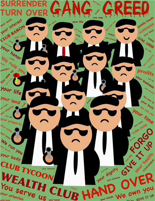 Wenige Megafonds und Weltkonzerne unterwerfen die ganze Menschheit dem Diktat der Rendite. © johnhain, pixabay.com