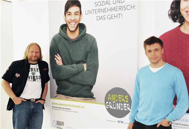 Zusammen unschlagbar: Die Gründer Torsten Schreiber und Christian Deiters. Gemeinsam werkeln sie an der erfolgreichen Plattform für Social Entrepreneurs. © Social Startups Media UG