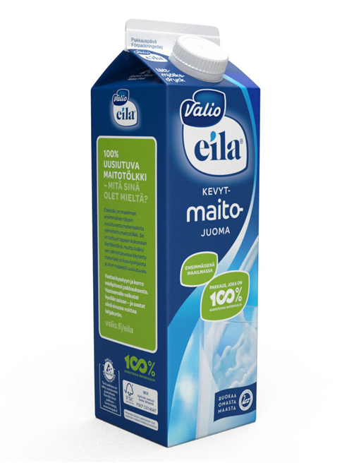Tetra Rex® bio-basiert ist die weltweit erste Kartonverpackung, die zu 100 Prozent aus erneuerbaren Materialien – pflanzenbasierten Kunststoffen und Karton – besteht. In einer bis Mitte März laufenden Testphase bietet der Molkereibetrieb die neue Kartonverpackung mit dem teilentrahmten, laktosefreien Milchgetränk der Marke Valio Eila® im finnischen Einzelhandel an.