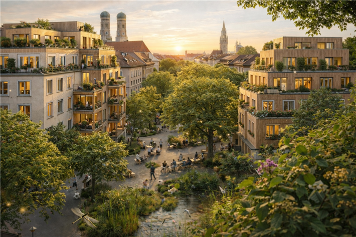 Visualisierung der Vision 'Eine lebenswerte Stadt für Alle!' &copy; Stadt für Alle – KI-generierte Illustration