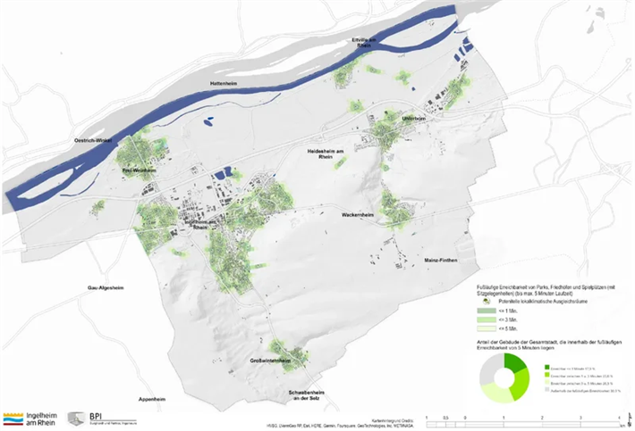 Erreichbarkeitskarte Ingelheim 2023 &copy; Stadtverwaltung Ingelheim