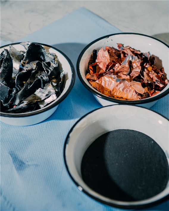 Aluminium, Kupfer und feinkörnige Schwarzmasse, 2025, Porsche AG © Jann Höfer / cylib