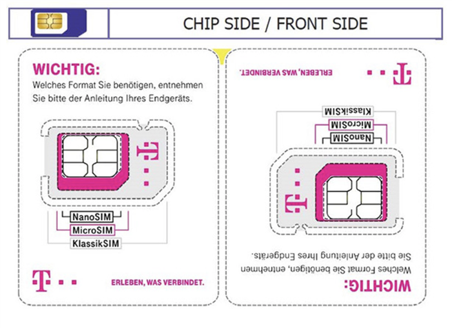 Die Deutsche Telekom verkleinert die SIM-Karte. © Deutsche Telekom AG