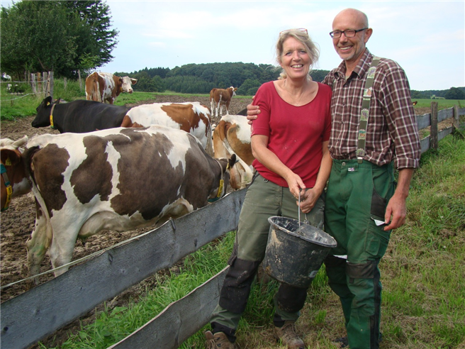 Petra und Hardy Burgmer auf dem Breuner Hof. © Marita Urfey