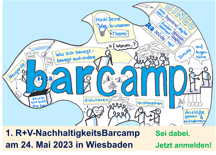 Barcamp-Spirit beim 1. R+V-NachhaltigkeitsBarcamp am 24.05.2023 in Wiesbaden © R+V Versicherung