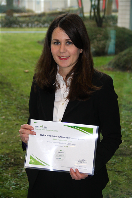 Alina Theissen, Nachhaltigkeitsbeauftragte der CWS-boco Deutschland GmbH 