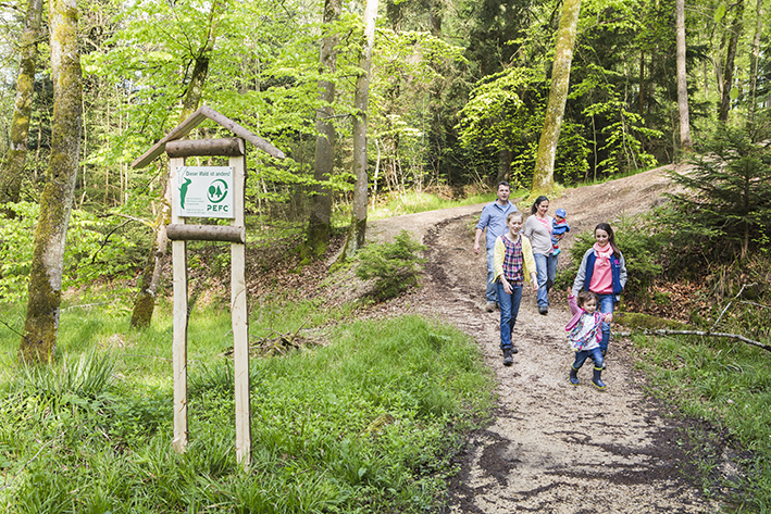 Gerade bei Familien steht der Wald als Erholungsziel hoch im Kurs. Foto: PEFC Deutschland