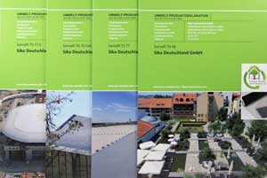 Die Umwelt-Produktdeklaration für die Kunststoffdachbahnen der Marke Sarnafil. © Sika Deutschland GmbH 
