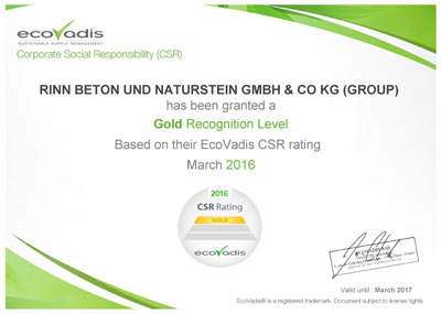 Rinn wurde mit 'Gold' ausgezeichnet. Foto: Rinn Beton- und Naturstein GmbH & Co. KG