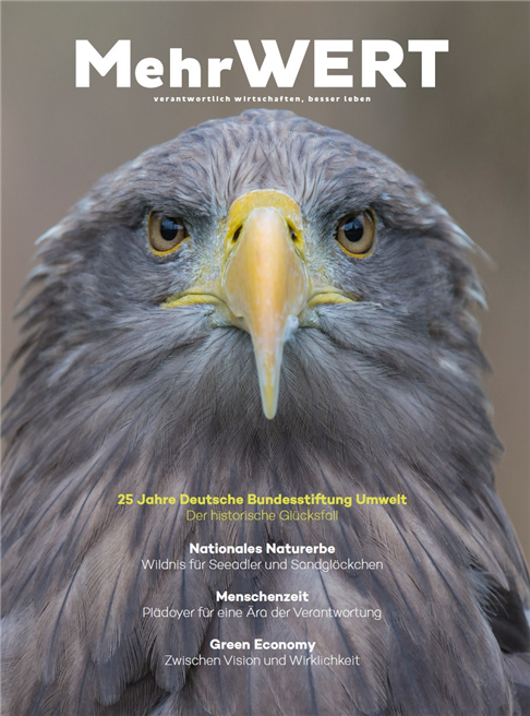 Das neue MehrWERT-Magazin anlässlich des 25jährigen Bestehens der DBU – Deutschen Bundesstiftung Umwelt. Coverfoto: © Rolfes