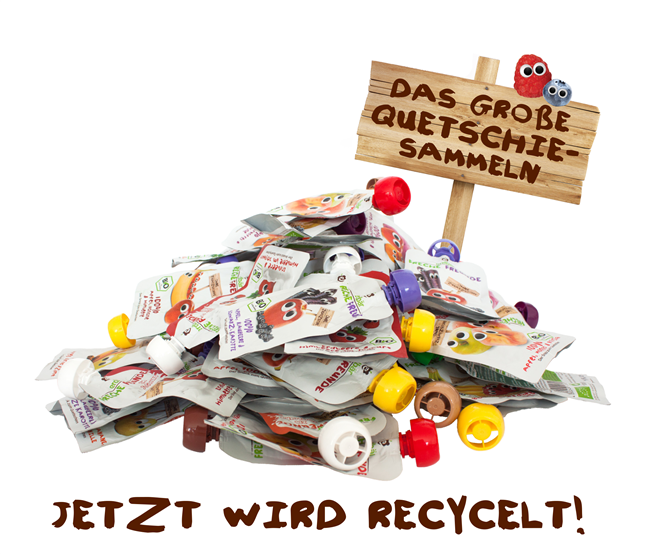 Leere Quetschies können mehr, als auf dem Müll liegen. © erdbär GmbH