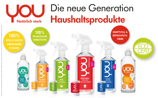 YOU Reinigungsprodukte sind hergestellt aus 100% pflanzlichen Wirkstoffen. Foto: YOU®