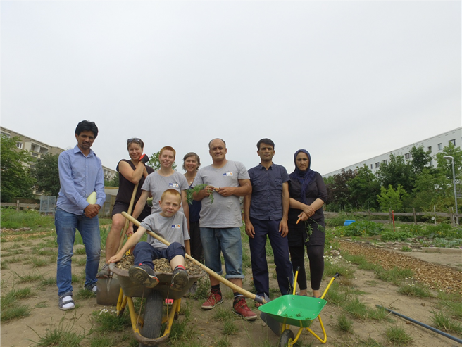 Der Gemeinschaftsgarten Bunte Beete wurde und seine engagierten Gärtner wurden als ''Garten der Integration'' ausgezeichnet. © Villa Jühling e.V.