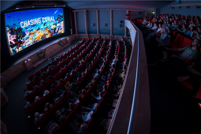 Volles Kino in Winterthur beim Hauptfilm Chasing Coral. © Reto Werder, Filme für die Erde 