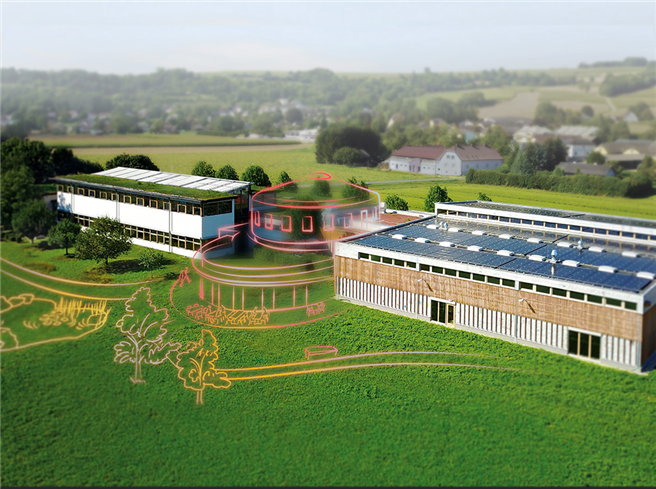 Das neu eröffnete gugler*s Sinnreich ist Österreichs erstes recycelbare Cradle to Cradle™-inspirierte Plusenergie-Betriebsgebäude. © gugler* 