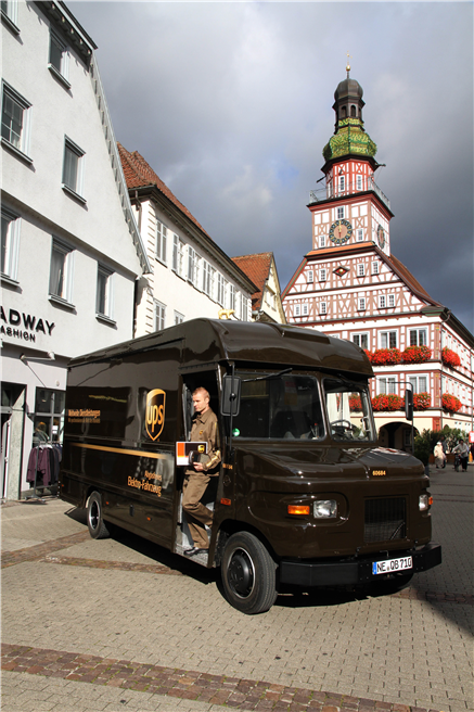 Mit dem 7,5-Tonner liefert UPS seit acht Jahren in Kirchheim unter Teck Pakete aus. © UPS