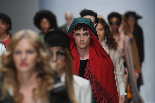 Models walk the runway at the Greenshowroom Selected show during the Berlin Fashion Week Spring/Summer 2019 at ewerk on July 3, 2018 in Berlin, Germany. © John Phillips/Getty Images for Messe Frankfurt. www.thefashioncredits.com