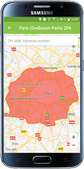 Aufgrund hoher Ozonwerte wurde die Umweltzone aktiviert. © Green Zones