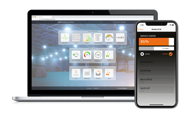 Mit der mobilen App kann die Beleuchtung schnell und einfach an die jeweiligen Bedürfnisse angepasst werden. © Nedap Luxon