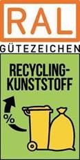 RAL Gütezeichen prozentualer Anteil Recycling-Kunststoff. © RAL