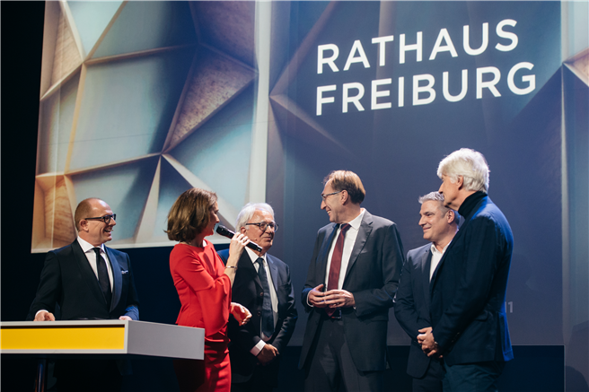 Das neue Rathaus in Freiburg ist mit dem DGNB Preis 'Nachhaltiges Bauen' prämiert worden. © Darius Misztal