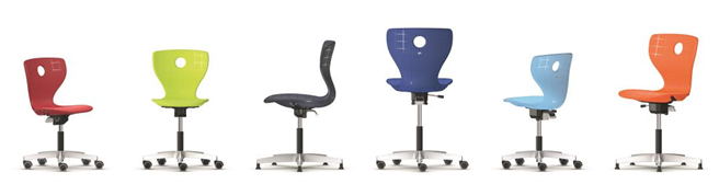 Neben klassischen Möbeln fürs Büro befindet sich auch eine Range Schulmöbel unter den ersten durch LEVEL zertifizierten Produkten. So zum Beispiel das Modell Panto-Move-LuPo des Herstellers VS. © IBA