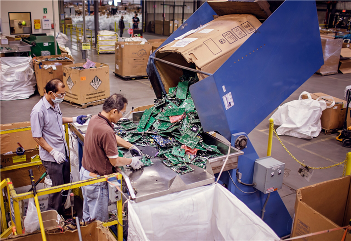 Für ein bestmögliches Recycling sollten Geräte vorwiegend aus kreislauffähigen Materialien bestehen. © Dell Technologies