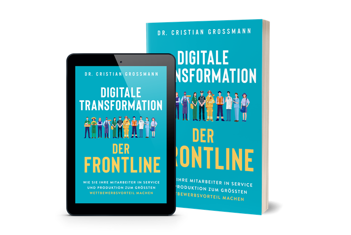 Die Neuerscheinung 'Digitale Transformation der Frontline' von Dr. Cristian Grossmann ist als Taschenbuch und als eBook erhältlich © Beekeeper AG