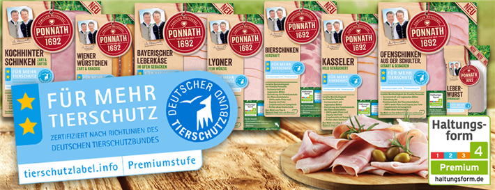 Inzwischen vermitteln acht Produkte im Regal des LEH die Tierwohl-Botschaft an den Verbraucher. © Ponnath