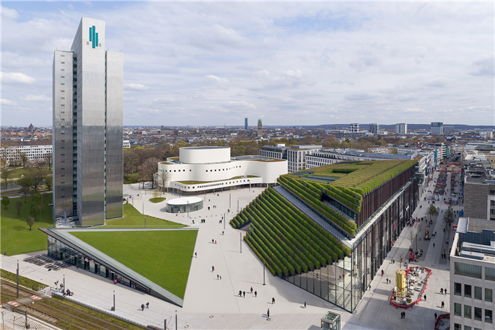 Kö-Bogen II – Europas größte Grünfassade, Düsseldorf © ingenhoven architects /HGEsch