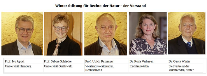 Der Stiftungsvorstand: Mit diesem Team bekommen die Rechte der Natur in Deutschland starken Rückenwind. © Rechte der Natur