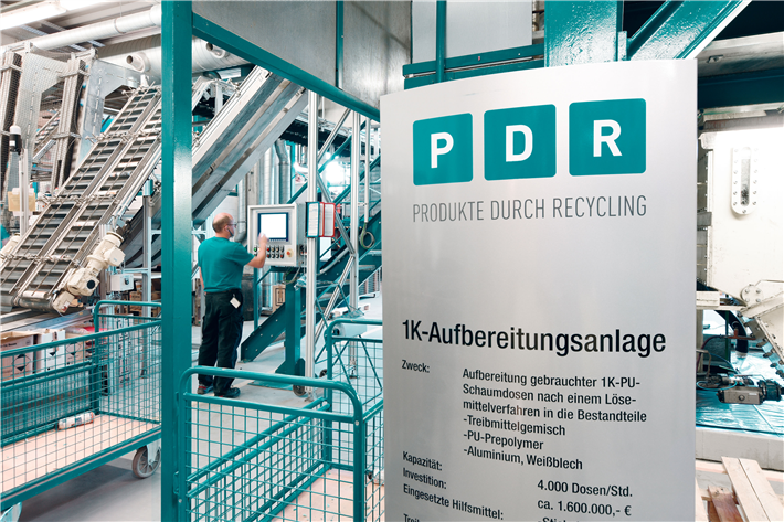 Seit 30 Jahren recycelt PDR Bauschaumdosen © PDR