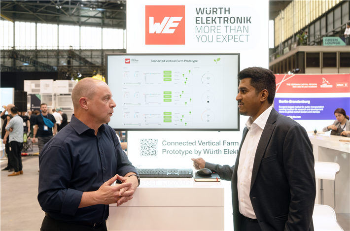 Würth Elektronik auf dem Greentech Festival 2023: Der Bauelemente-Hersteller präsentiert eine zukunftsweisende Vertical-Farming-Technologie. © Würth Elektronik