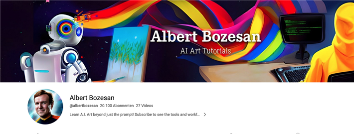 Wer mehr darüber erfahren will, wie man mit KI-Programmen kreativ gestalten kann, ist bei Albert Bozesan richtig: Der Münchner 'AI Educator' hat mehr als 20.000 Follower auf Youtube. © Albert Bozesan