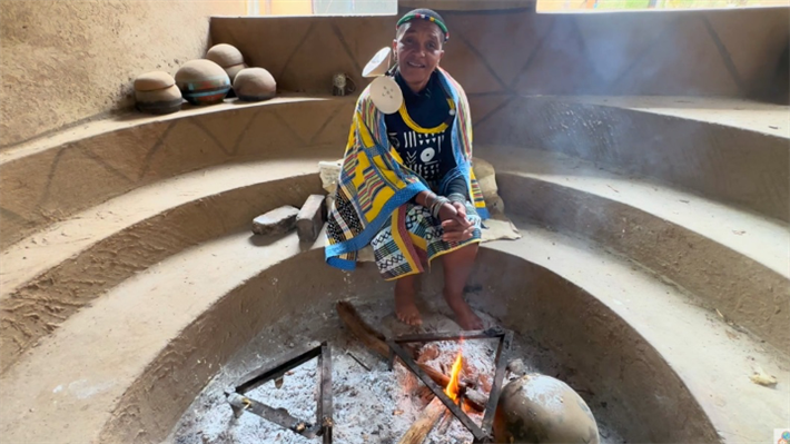 Makadzi Mphatelini Makaulule, an Indigenous Venda Elder of South Africa, and founder of the Dzomo la Mupo (Voice of Nature) Movement. © Home for Humanity