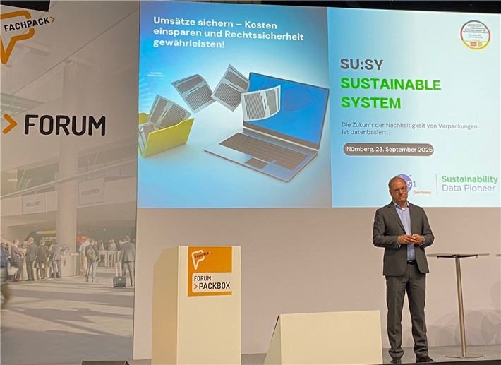 Präsentation zu nachhaltiger Verpackung auf der Fachpack Messe 2025 in Nürnberg © Angelika Mühleck