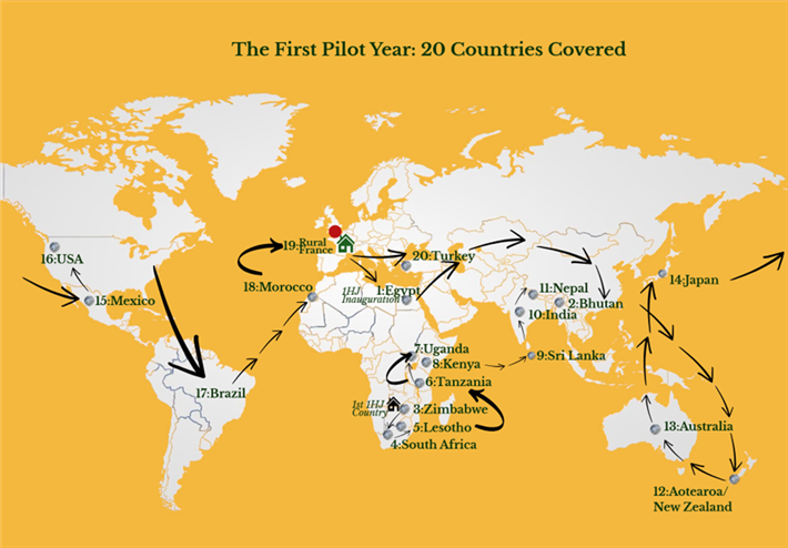 Die Reiseroute der One Home Journey im Jahr 1. © Home for Humanity