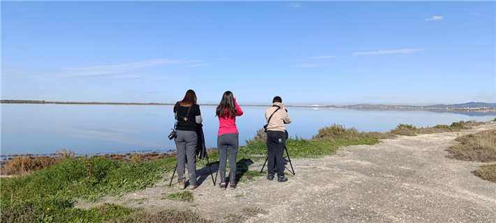 Mittwinterzählung bei den EuroNatur-Partnern in Albanien im Januar 2025. Dort zählen seit 1994 haupt- und ehrenamtliche Ornithologinnen und Vogelschützer die Wat- und Wasservögel des Landes. Zudem dokumentieren sie Aktivitäten illegaler Vogeljagd und Spuren von Wilderern, wie Patronenhülsen oder Jagdhütten. &copy; Mirjan Topi