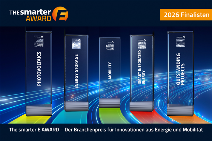 Die fünf Kategorien des The smarter E Award. &copy; Solar Promotion GmbH