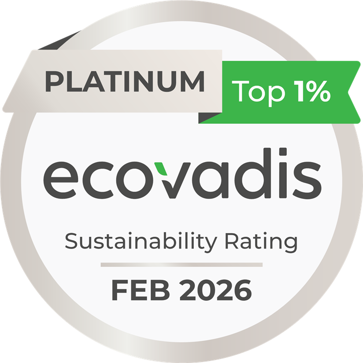 Linde Material Handling gehört auch 2026 wieder zum Top-1-Prozent der bewerteten Unternehmen von EcoVadis. In diesem Jahr konnte zudem der Gesamtscore deutlich auf jetzt 92 von 100 Punkten gesteigert werden. &copy; Linde Material Handling GmbH